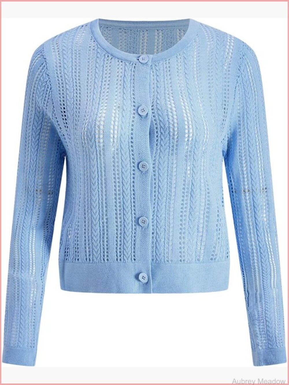 Crochet Button Down Cardigan Lightweight Crop Sweater Outerwear